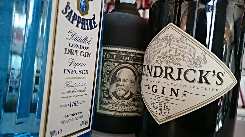 rum, gin, alcohol